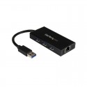 3 Port Portable USB 3.0 Hub with Gigabit Ethernet Adapter NIC -  Aluminum w/ Cable