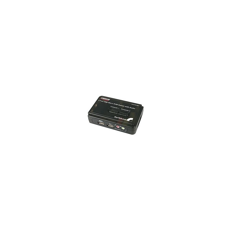 StarTech.com  2 Port Black USB KVM Switch Kit with Audio and Cables