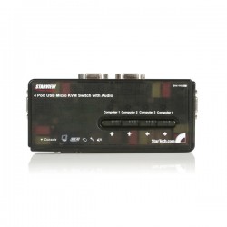 StarTech.com  4 Port Black USB KVM Switch Kit with Cables and Audio