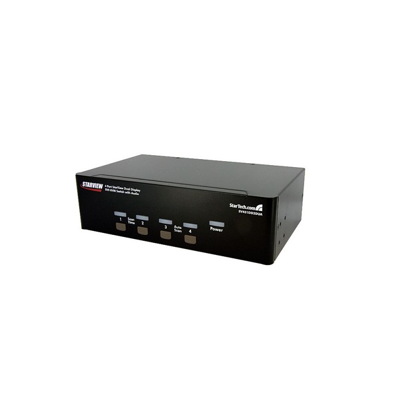 StarTech.com  4 Port Dual DVI USB KVM Switch with Audio &amp;amp; USB 2.0 Hub