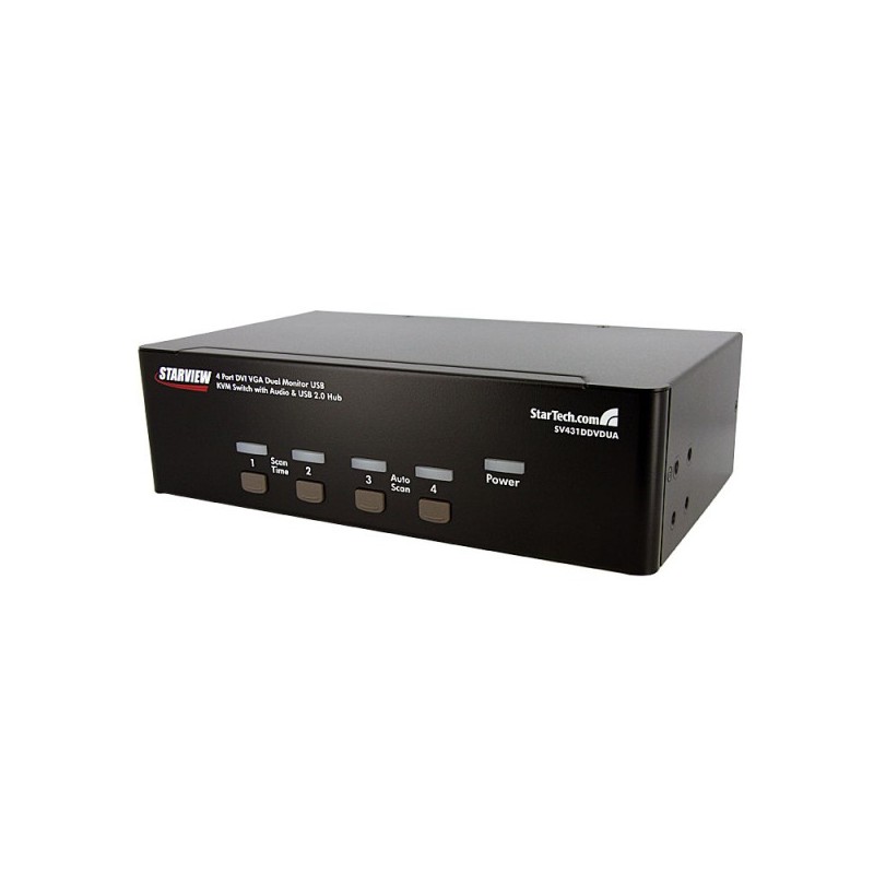 StarTech.com  4 Port DVI VGA Dual Monitor KVM Switch USB with Audio &amp;amp; USB 2.0 Hub