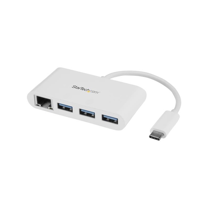 StarTech.com 3-Port USB 3.0 Hub plus Gigabit Ethernet - USB-C - White | StarTech.com Network Cards & Adapters