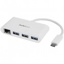 StarTech.com 3-Port USB 3.0 Hub plus Gigabit Ethernet - USB-C - White | StarTech.com Network Cards & Adapters