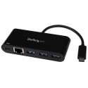 StarTech.com 3-Port USB-C Hub with Gigabit Ethernet and Power Delivery - USB-C to 3x USB-A - USB 3.0 Hub | StarTech.com Network 