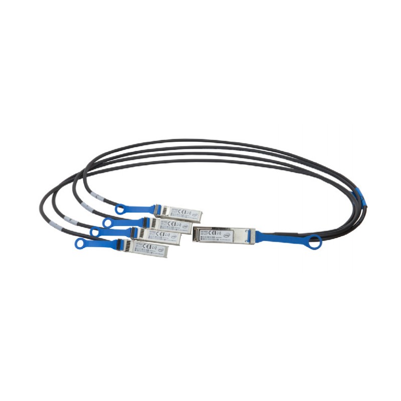 Intel X4DACBL5 5m QSFP 4x SFP Black, Blue fiber optic cable