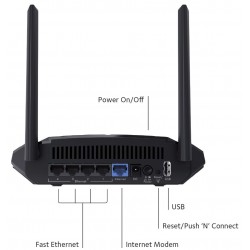 Netgear R6120 wireless router Dual-band (2.4 GHz / 5 GHz) Fast Ethernet Black