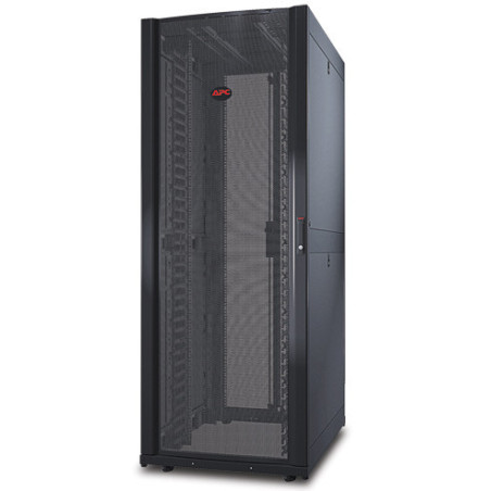 PC NetShelter SX, Networking Rack Enclosure, 42U, Black, 1991H x 750W x 1070D mm with Casters, Feet, Vertical Cable Managers, S