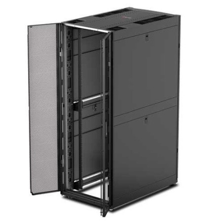 PC NetShelter SX, Networking Rack Enclosure, 42U, Black, 1991H x 750W x 1070D mm with Casters, Feet, Vertical Cable Managers, S