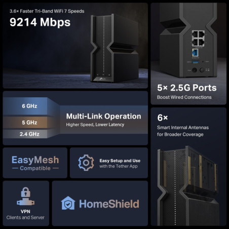 P-Link BE9300 Tri-Band Wi-Fi 7 Router